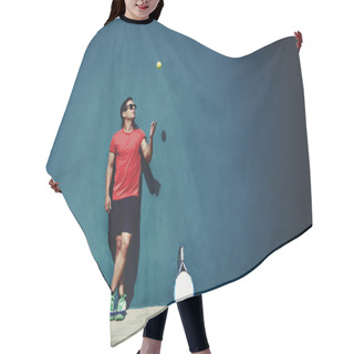 Personality  Young Sportsman Tossing  Tennis Ball Hair Cutting Cape