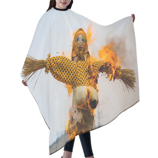 Personality  Traditional Off Winter In Russia, Burning Effigies Of Carnival. Hair Cutting Cape