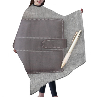 Personality  Leather Notebook And Ballpoint Pen Hair Cutting Cape
