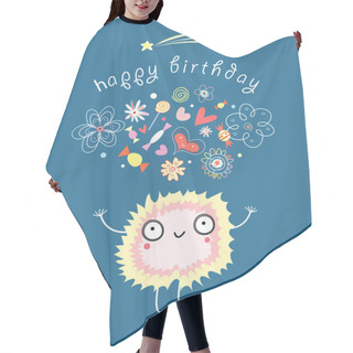 Personality  Funny Card With A Monster Birthday Hair Cutting Cape