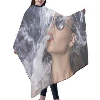 Personality  Girl Soars On A Black Background Vape Hair Cutting Cape