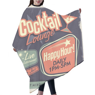 Personality  Retro Poster Design For Cocktail Lounge Hair Cutting Cape