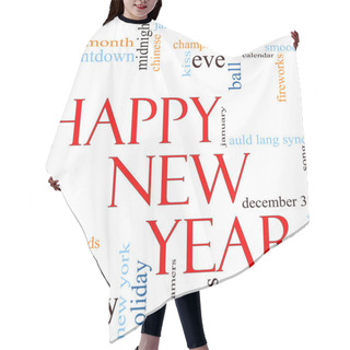 Personality  Happy New Year Word Cloud Concept Hair Cutting Cape
