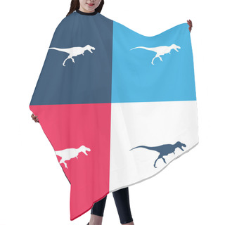 Personality  Albertosaurus Dinosaur Side View Shape Blue And Red Four Color Minimal Icon Set Hair Cutting Cape