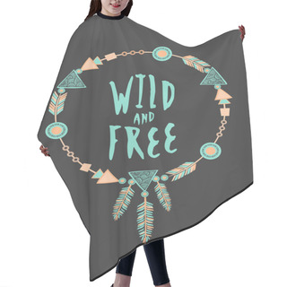 Personality  Tribal Frame Typographic Design Hair Cutting Cape