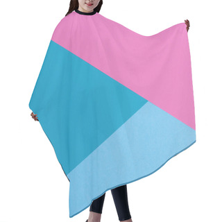 Personality  Paper Pink, Blue, Pastel Empty Background, Geometrically Located. Color Blank For Presentations, Copy Space. Hair Cutting Cape