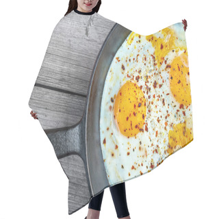 Personality  Fried Eggs In Cast Iron Frying Pan Hair Cutting Cape