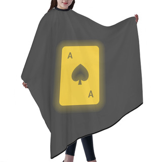 Personality  Ace Of Spades Yellow Glowing Neon Icon Hair Cutting Cape