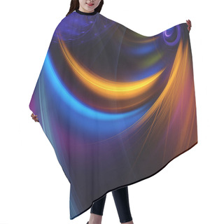 Personality  Blue Abstract Fractal Background 3d Rendering Illustration Hair Cutting Cape