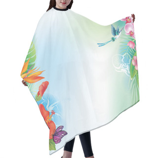 Personality  Background From Tropical Flowers And Leaves Hair Cutting Cape