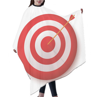 Personality  Target With Arrow, Standing On A Tripod. Vector Image Of The Arrow Is Exactly On The Target - Stock Vector. Hair Cutting Cape