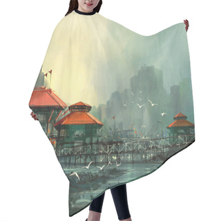 Personality  Landscape Of Beautiful Harbor Hair Cutting Cape