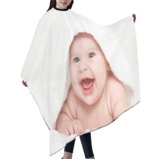 Personality  Laughing Baby With Towel Hair Cutting Cape