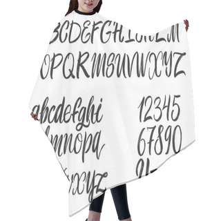Personality  Hand Drawn Typeface On White Background. Painted Vector Characters: Lowercase And Uppercase. Typography Alphabet For Your Designs: Logo, Typeface, Card, Poster Hair Cutting Cape