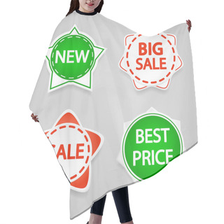 Personality  Set Of Vector Sale Stickers And Labels. Hair Cutting Cape