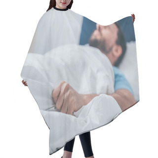 Personality  Man Lying In Bed And Holding Blanket Hair Cutting Cape