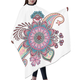 Personality  Indian Ethnic Illustration. Hand Painted Ornament Hair Cutting Cape