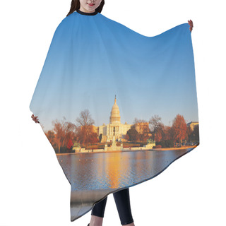Personality  The United States Capitol Behind The Capitol Reflecting Pool In Washington DC, USA Hair Cutting Cape