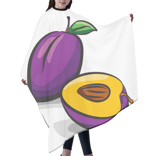 Personality  Plum Fruits Sketch Drawing Vector Set Hair Cutting Cape