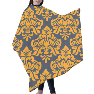 Personality  Orange Colored Floral Arabesque Seamless Pattern Hair Cutting Cape