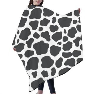 Personality  Vector Black And White Cow Texture Seamless Pattern Background Hair Cutting Cape