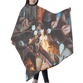 Personality  Friends Roasting Marshmallows On Bonfire Hair Cutting Cape