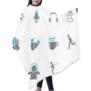 Personality  Winter Icons In Duo Tone Colors Hair Cutting Cape