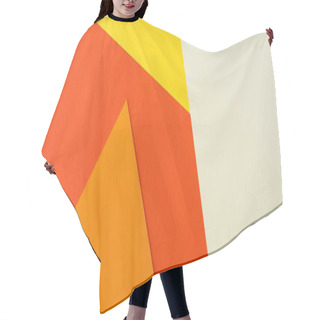 Personality  Abstract Geometric Background With White, Red, Yellow And Orange Bright Paper, Panoramic Shot Hair Cutting Cape