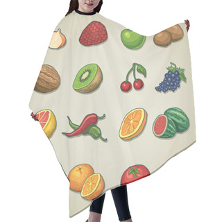 Personality  Freehands Icons - Fruits And Vegetables Hair Cutting Cape