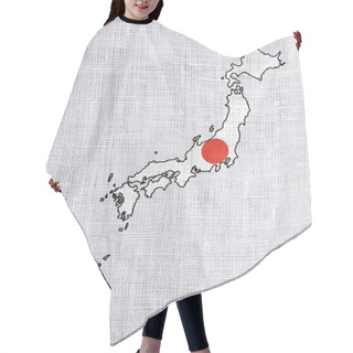 Personality  Flag And Map Of Japan Hair Cutting Cape