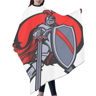 Personality  Knight Mascot With Sword And Shield Hair Cutting Cape