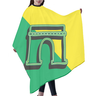 Personality  Arch Monumental Outlined Hand Drawn Construction Green And Yellow Modern 3d Vector Icon Logo Hair Cutting Cape