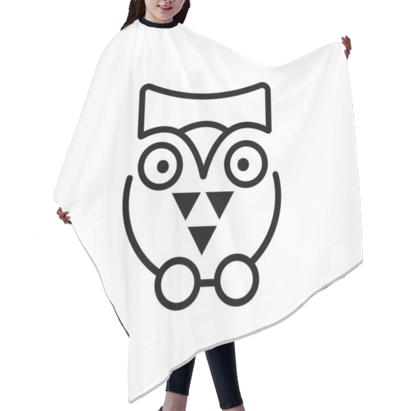 Personality  Isolated Owls Vector Symbol Linear Icon Hair Cutting Cape