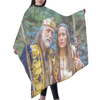 Personality  Old King And Queen In The Forest Hair Cutting Cape