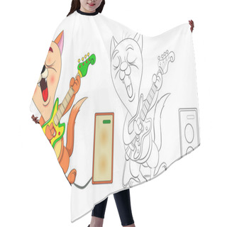 Personality  Funny Cartoon Cats Singing Hair Cutting Cape