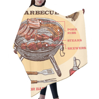 Personality  Sketch Meat Bbq Infographic Hair Cutting Cape
