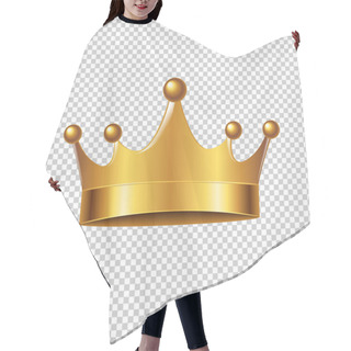 Personality  Golden Crown With Gradient Mesh Hair Cutting Cape