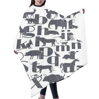 Personality  Zoo Alphabet With Cartoon Animals Hair Cutting Cape