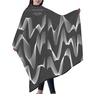 Personality  Modern Dynamic Amplitude Wave Line Design Template. Abstract Swirl Blend Lines Design. Hair Cutting Cape