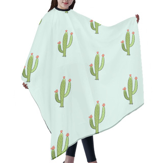 Personality  Cactus Seamless Vector Pattern Hair Cutting Cape