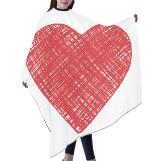 Personality  Hand Drawing Red Heart Hair Cutting Cape