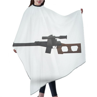 Personality  Abstract Rifle With A Telescopic Sight. Vector Illustration Hair Cutting Cape