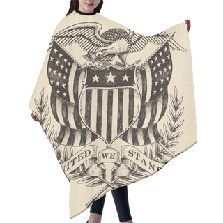 Personality  Hand Drawn American Eagle Linework Hair Cutting Cape