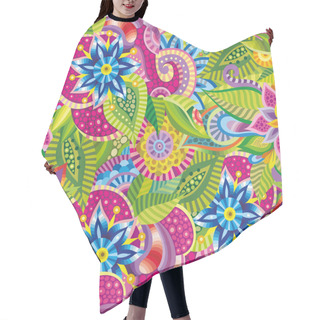Personality  Vector Seamless Flat Floral Pattern Hair Cutting Cape