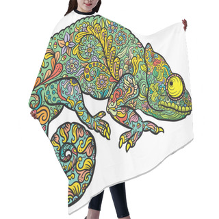 Personality  Zentangle Stylized Multi Coloured Chameleon Hair Cutting Cape