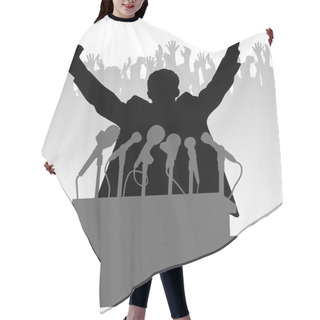 Personality  Silhouette Policy Before The Microphone Hair Cutting Cape