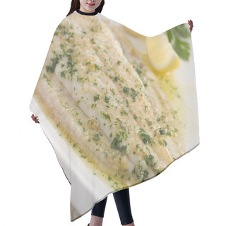 Personality  Whole Lemon Sole Meuniere With Lemon And Parsley Garnish Hair Cutting Cape