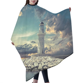 Personality  Lighthouse On The Sea Under Sky Hair Cutting Cape