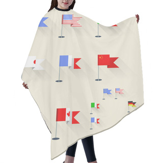 Personality  Illustration Of Pennants Hair Cutting Cape