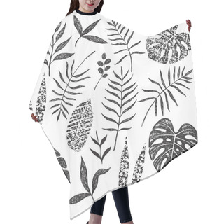 Personality  Hand Drawn Tropical Leaves Set Hair Cutting Cape